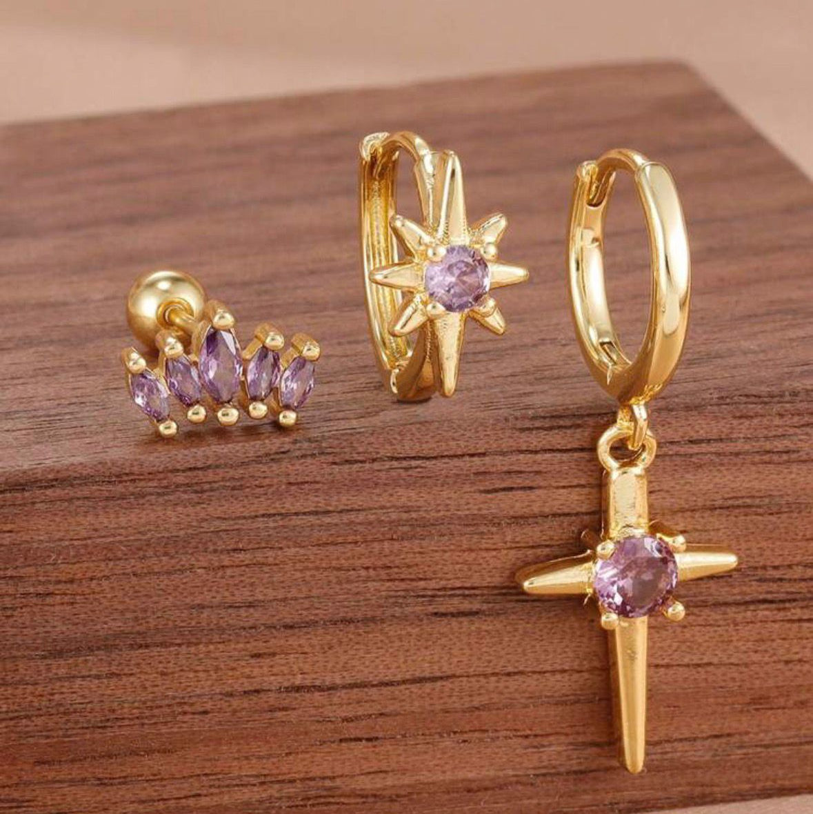 Set de aretes con circones