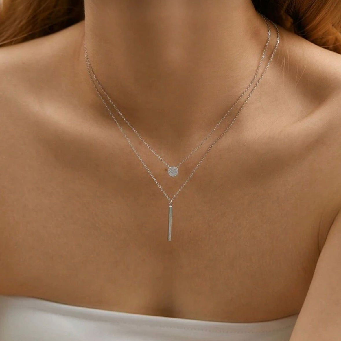 Collar doble con circon