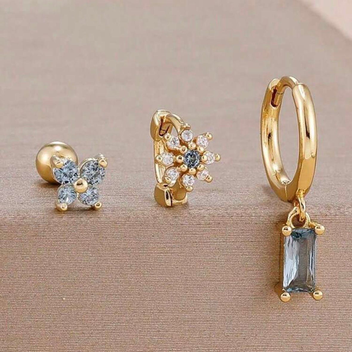 Set de aretes con circones