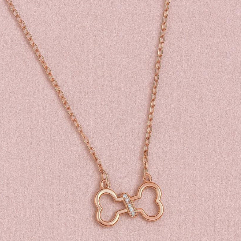 Collar en oro rosa de hueso